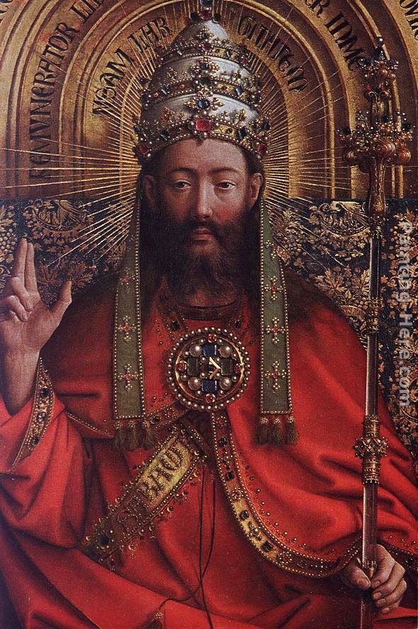 The Ghent Altarpiece God Almighty [detail] painting - Jan van Eyck The Ghent Altarpiece God Almighty [detail] art painting